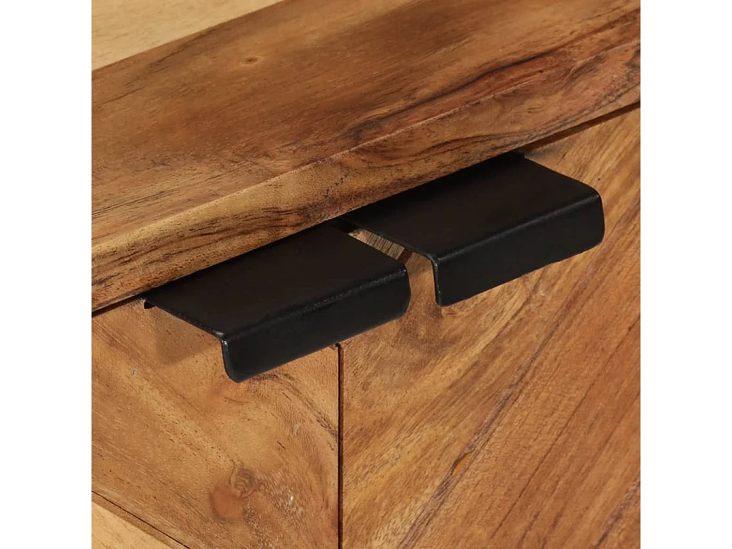 Armoire de salle de bain bois massif d'acacia et fer