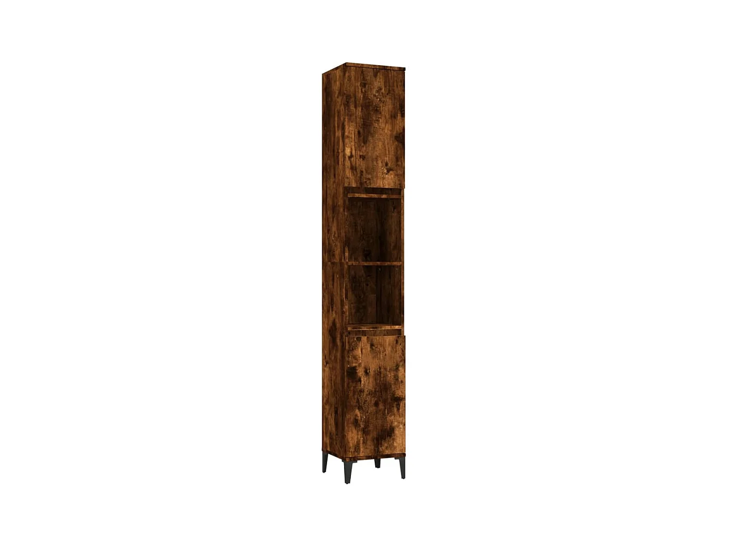 Armoire de bain chêne fumé 30x30x190 bois d'ingénierie