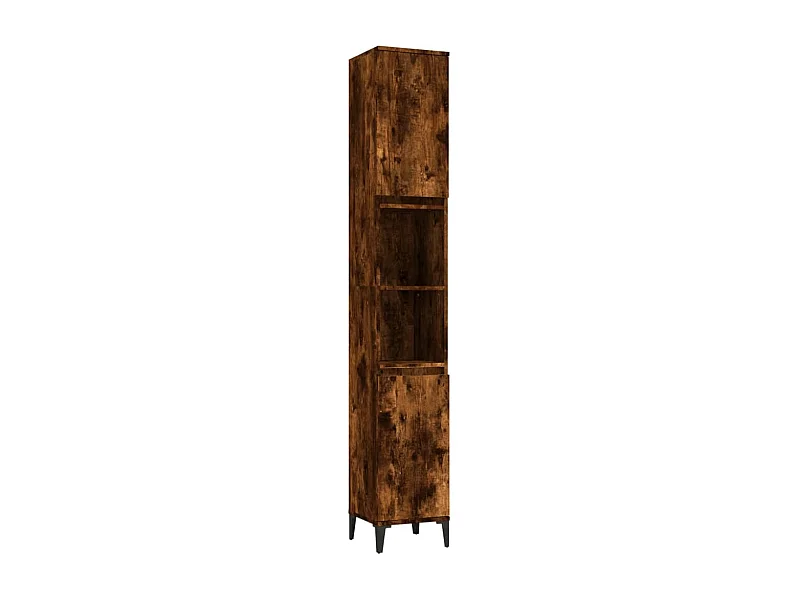 Armoire de bain chêne fumé 30x30x190 bois d'ingénierie