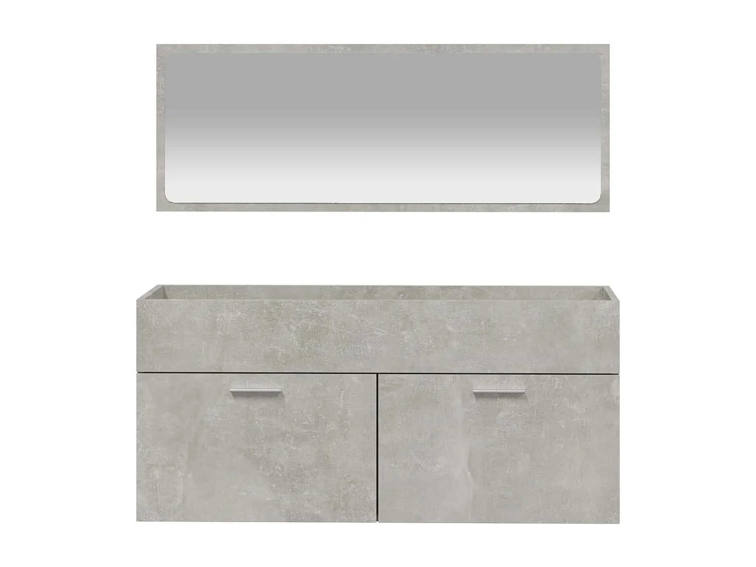 Armoire de bain avec miroir gris béton bois d'ingénierie