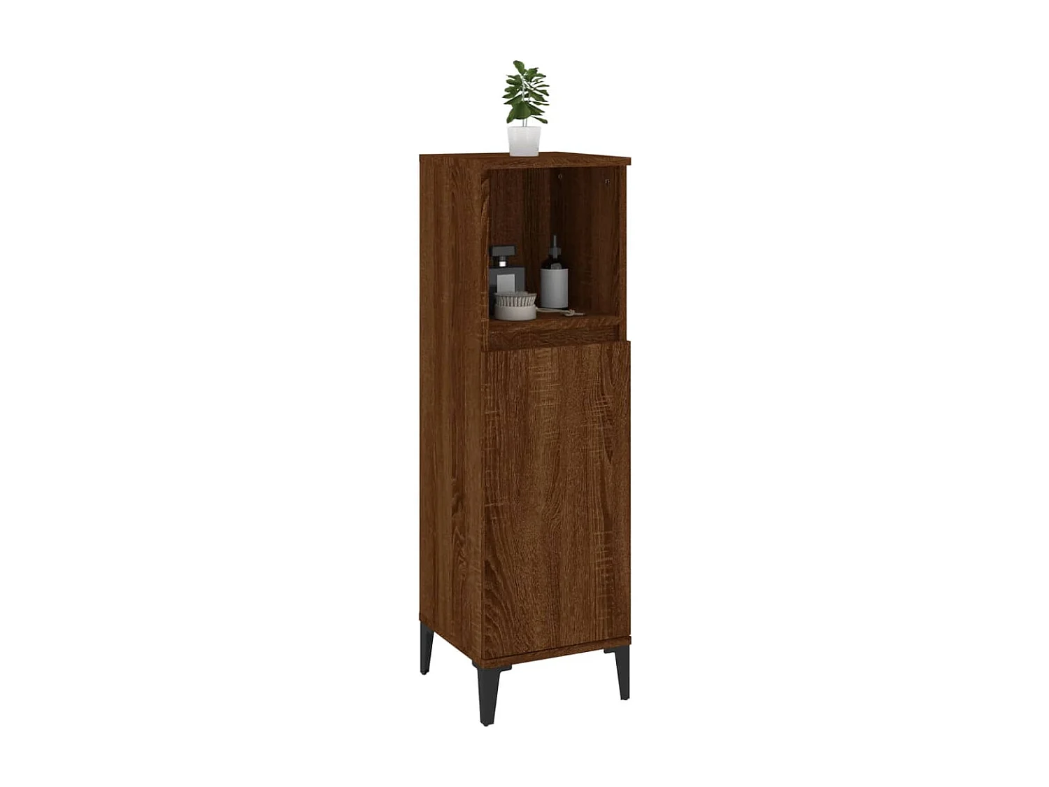Armoire de bain chêne marron 30x30x100 bois d'ingénierie