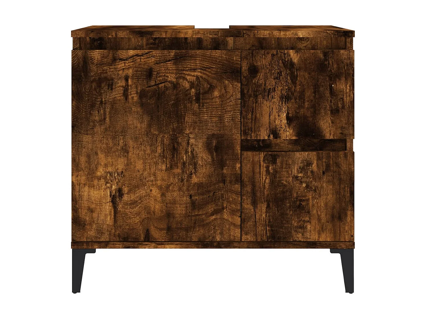 Armoire de bain chêne fumé 65x33x60 bois d'ingénierie