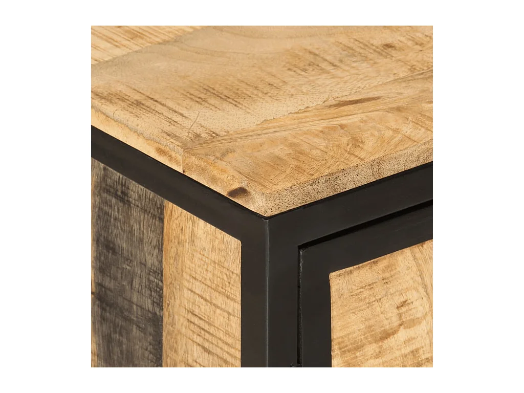 Armoire lavabo de salle de bain bois massif de manguier et fer