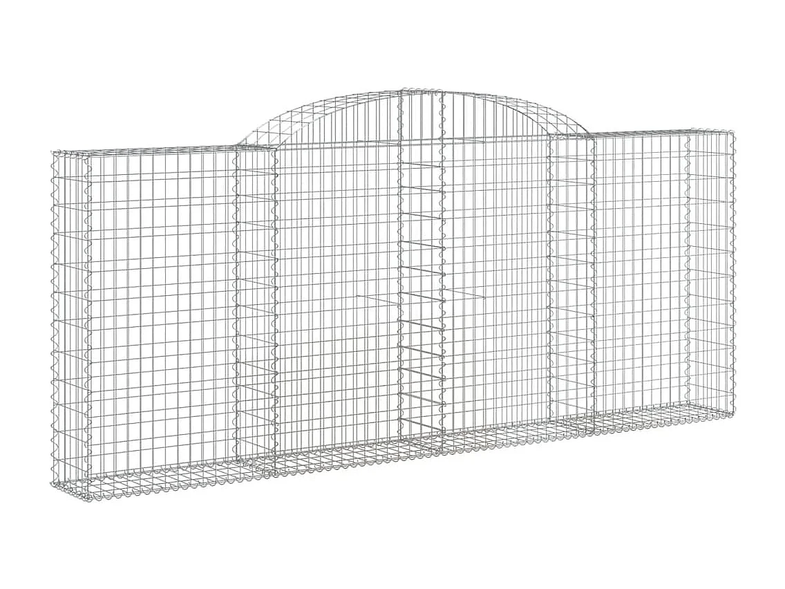 Paniers à gabions arqués 3 pcs 300x30x120-140 fer galvanisé