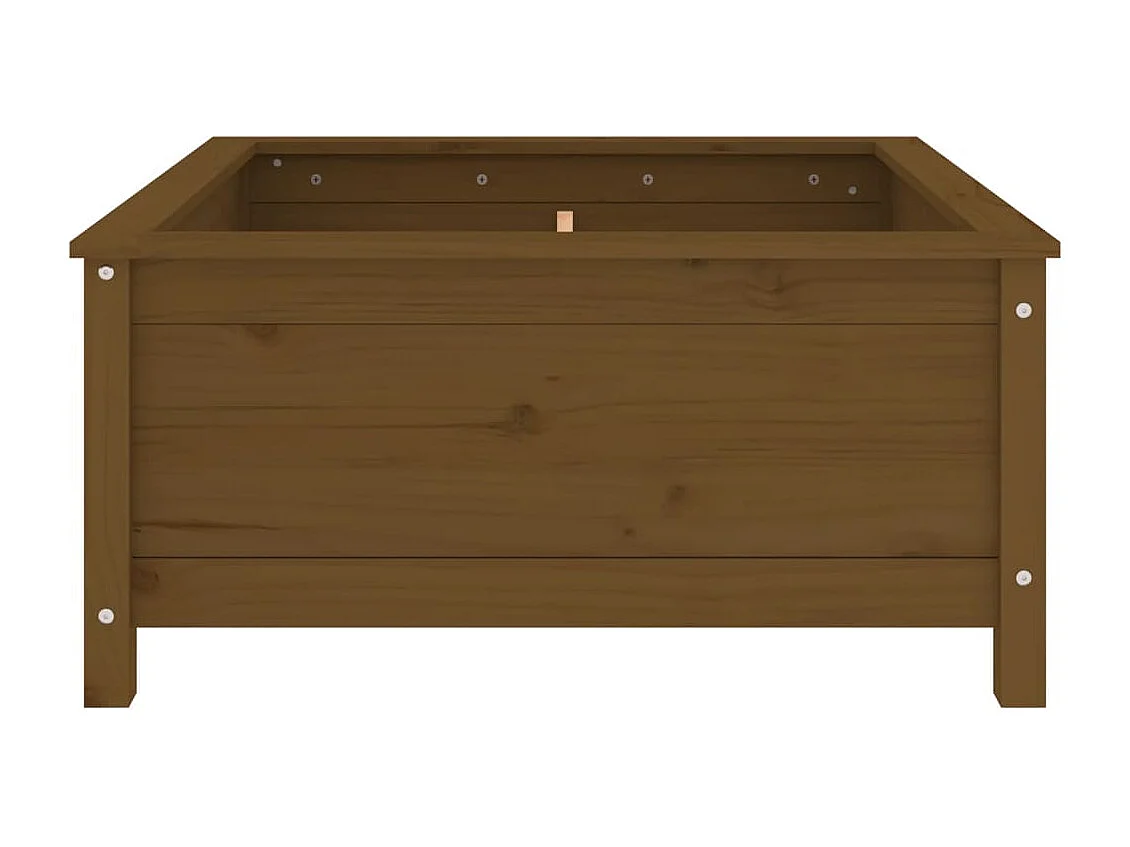 Jardinière marron miel 82,5x82,5x39 bois massif de pin