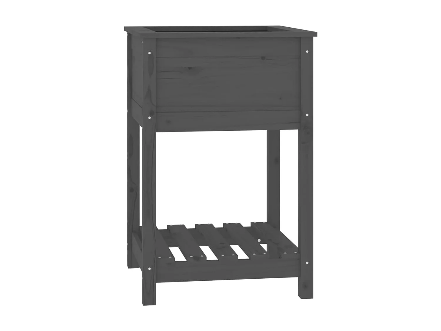Jardinière avec étagère Gris 54x54x81 Bois massif de pin