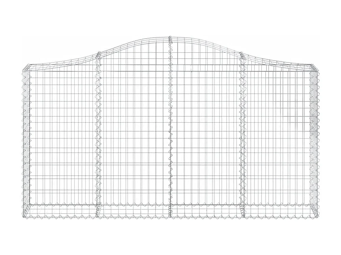Paniers à gabions arqués 2 pcs 200x30x100-120 Fer galvanisé