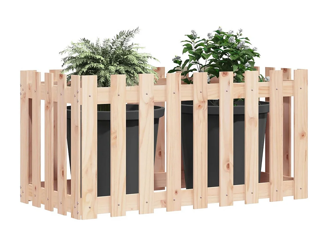 Lit surélevé de jardin design de clôture 100x50x50 pin massif