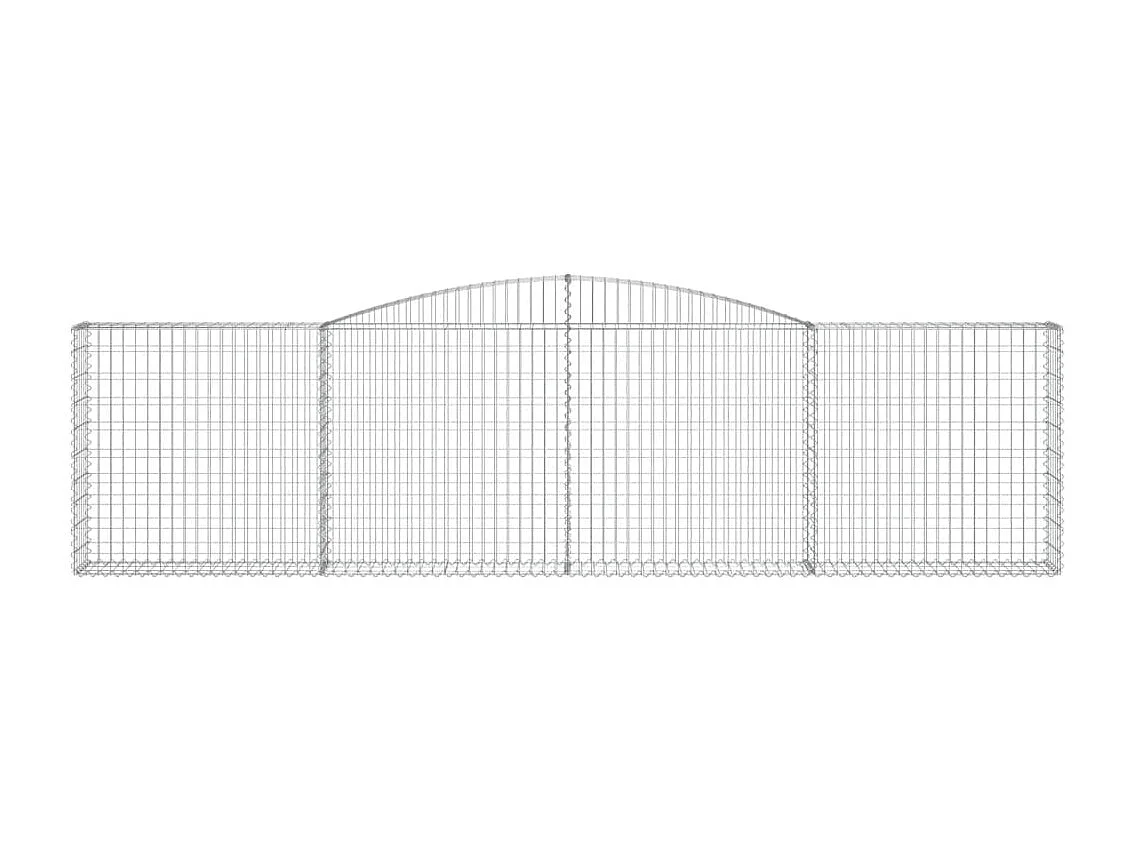 Paniers à gabions arqués 4 pcs 400x30x100-120 Fer galvanisé