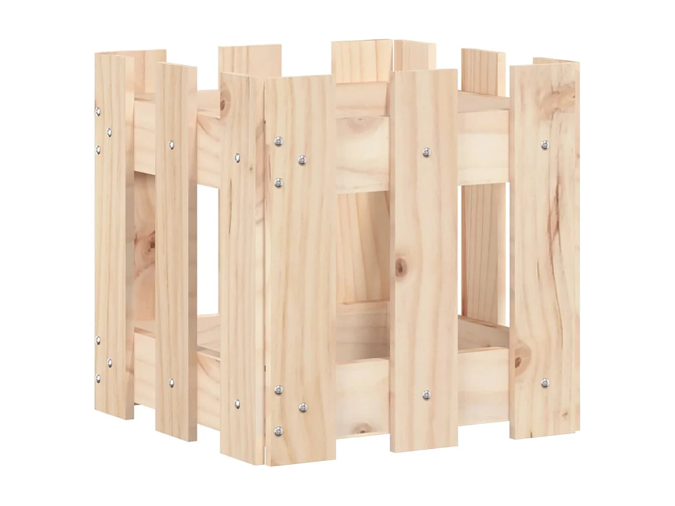 Jardinière avec design de clôture 30x30x30 pin massif