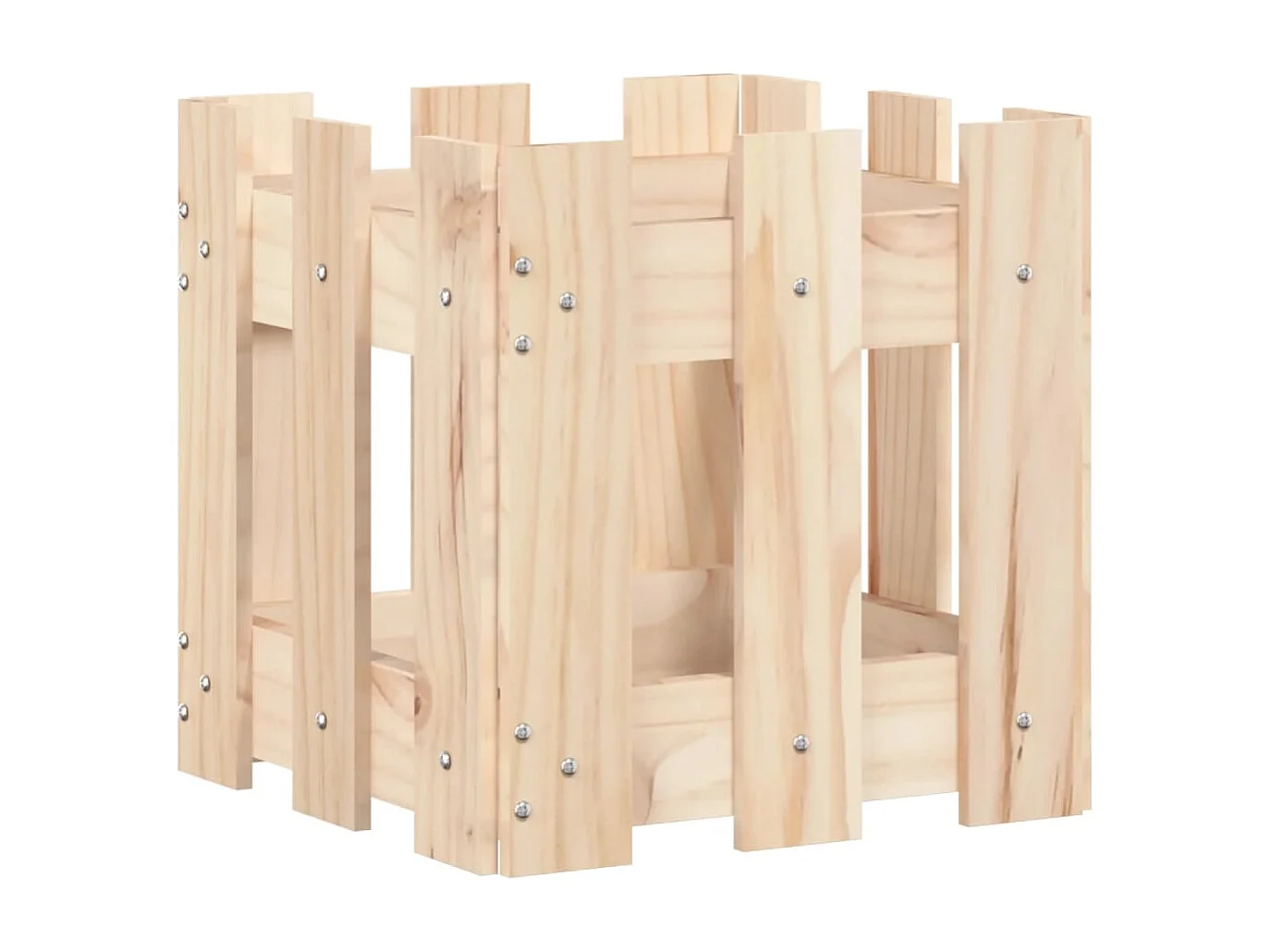 Jardinière avec design de clôture 30x30x30 pin massif