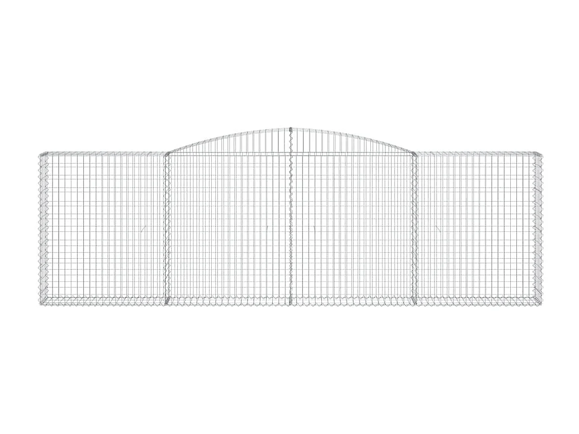 Paniers à gabions arqués 4 pcs 400x30x120-140 Fer galvanisé