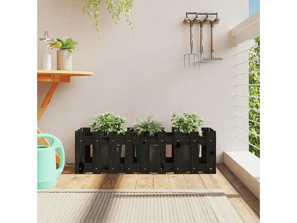 Lit surélevé de jardin design de clôture 100x30x30 pin massif