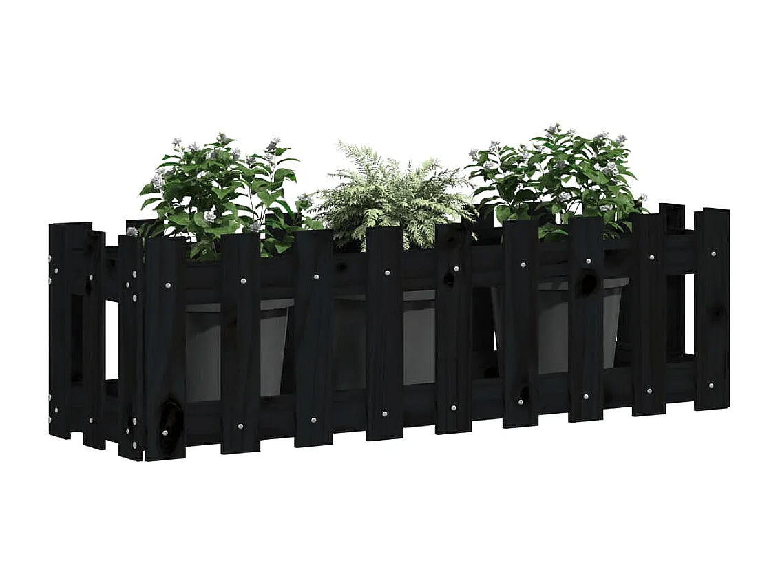 Lit surélevé de jardin design de clôture 100x30x30 pin massif