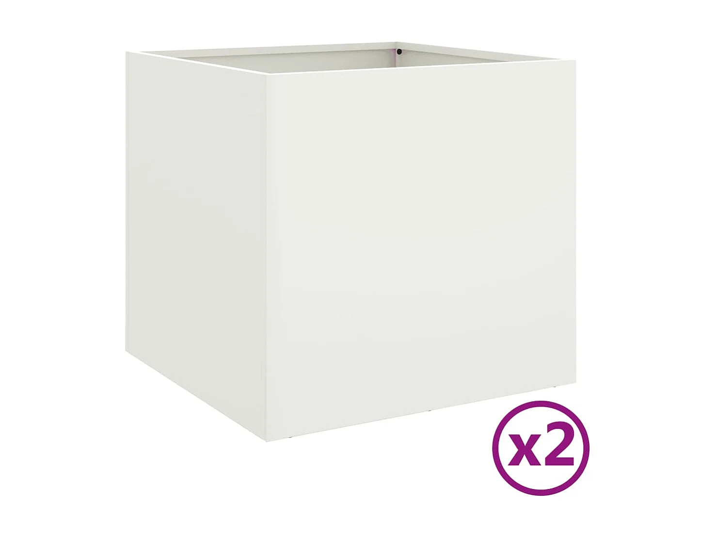 Jardinières 2 pcs blanc 49x47x46 acier laminé à froid