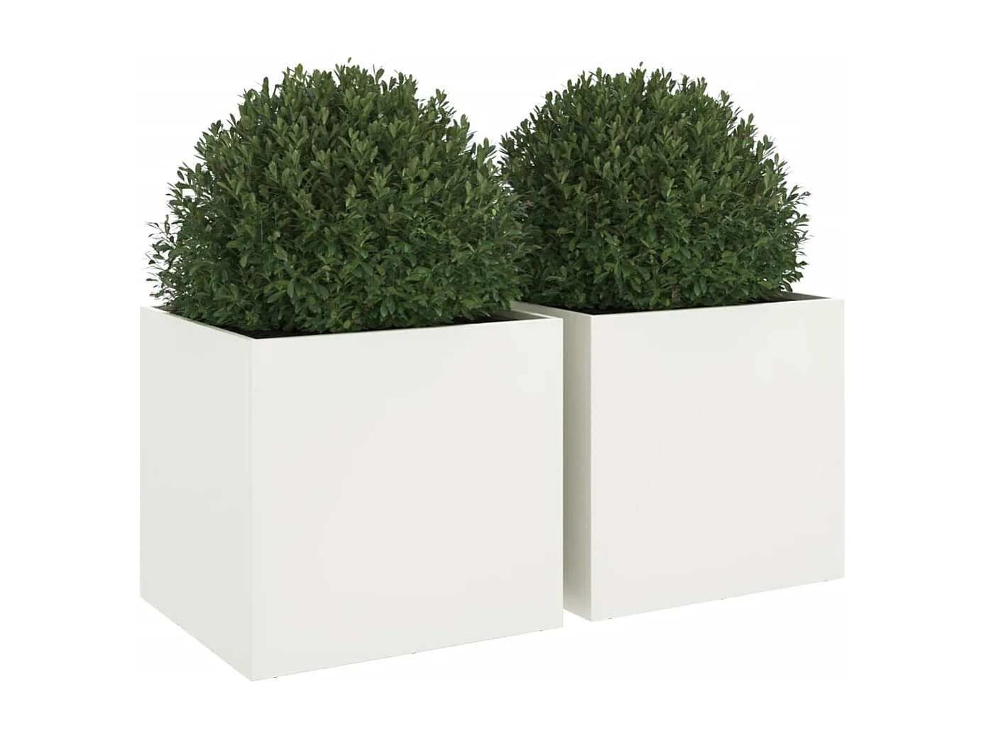 Jardinières 2 pcs blanc 49x47x46 acier laminé à froid