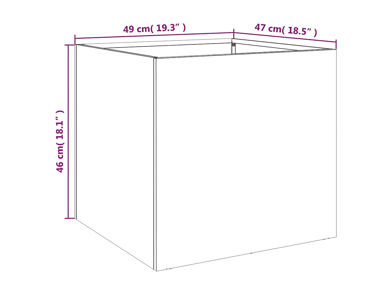 Jardinières 2 pcs blanc 49x47x46 acier laminé à froid