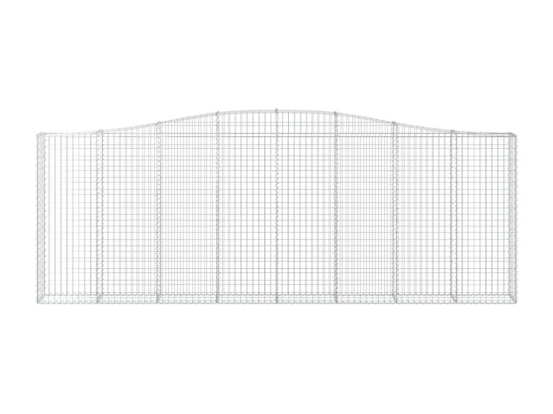 Paniers à gabions arqués 4 pcs 400x30x140-160 Fer galvanisé