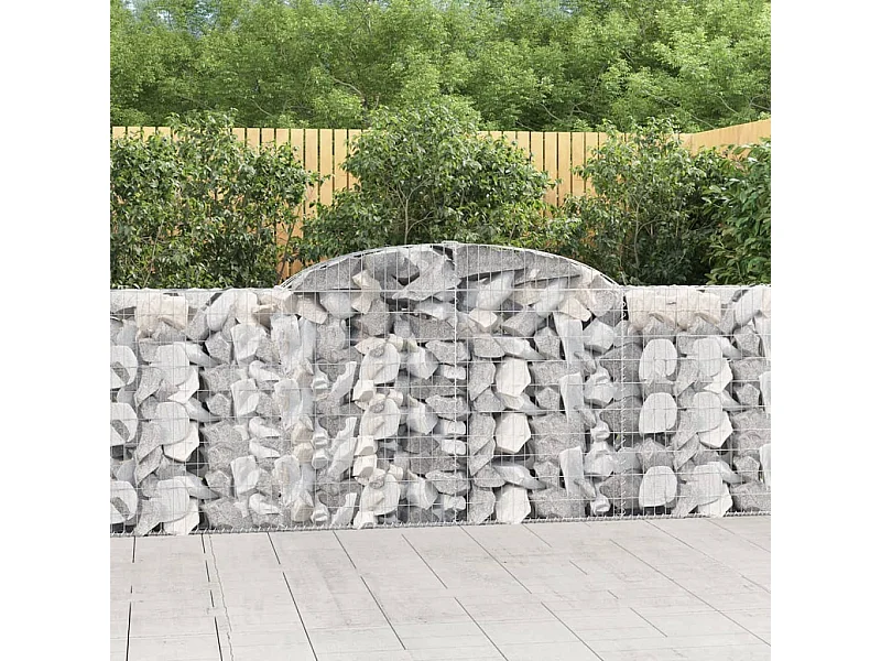 Paniers à gabions arqués 7 pcs 300x30x100-120 fer galvanisé