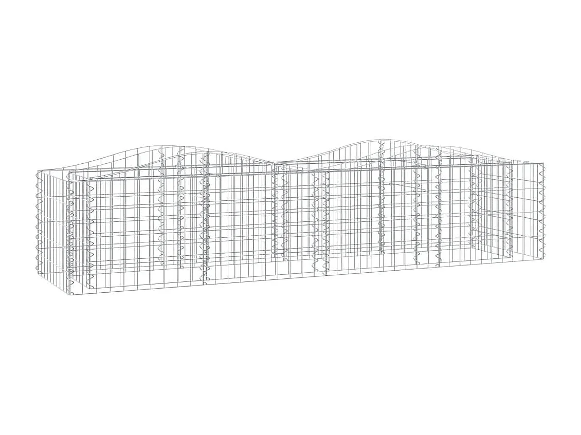 Lit surélevé à gabions arqué 200x50x50 Fer galvanisé