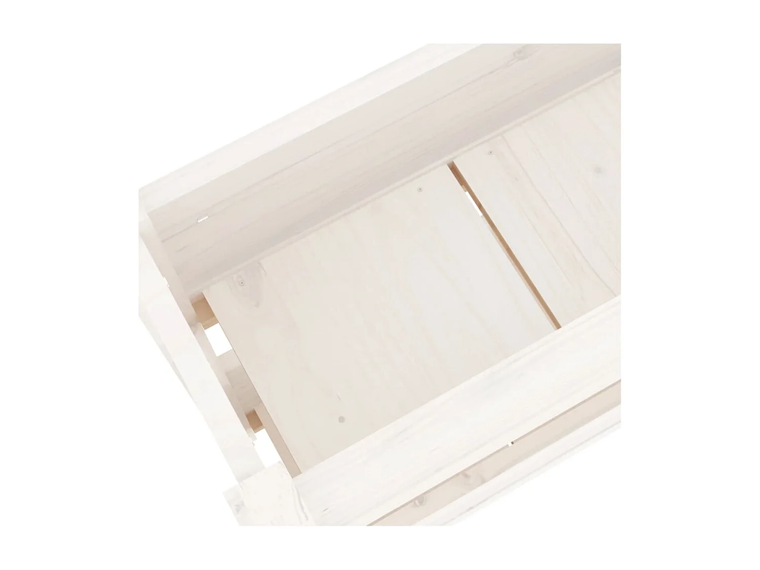 Jardinière Blanc 77x25x66 Bois massif de pin