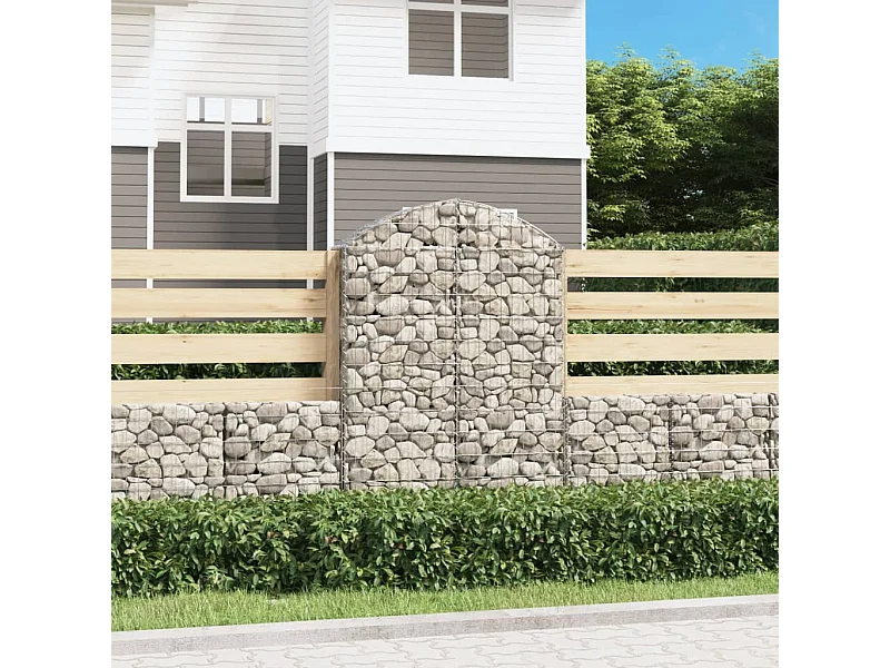 Panier de gabions arqué 100x30x140-160 Fer galvanisé