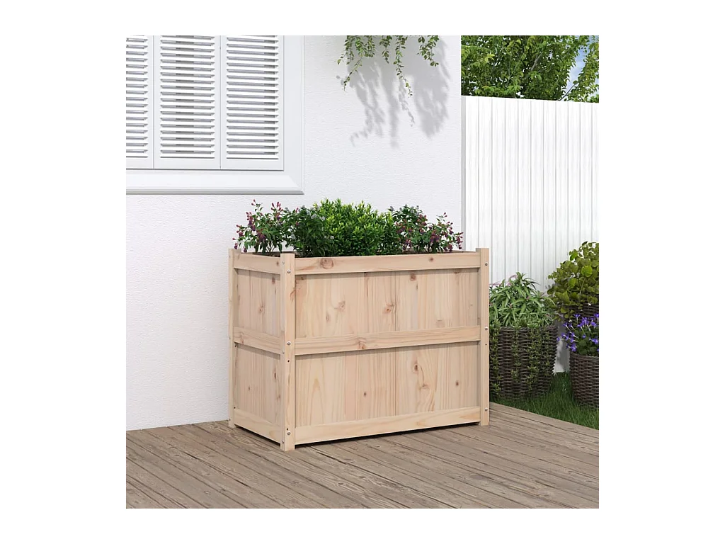 Jardinière 90x50x70 bois de pin massif