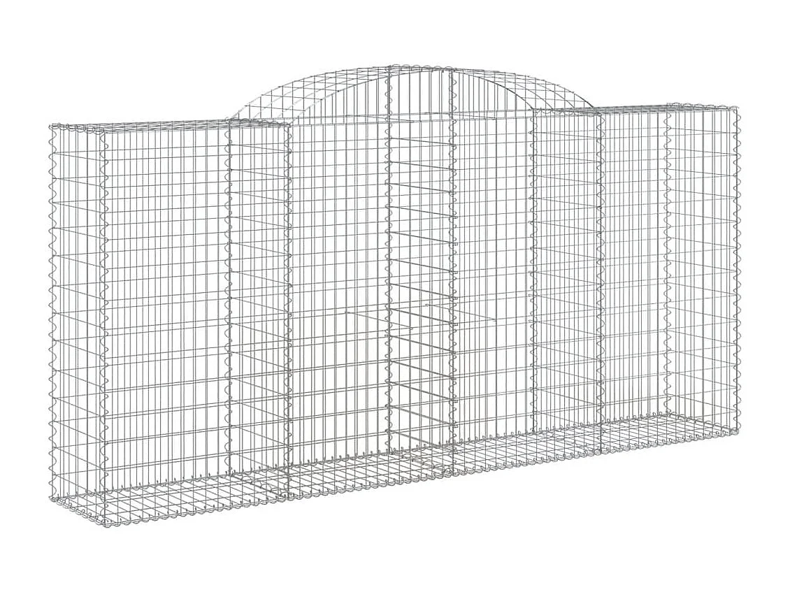 Paniers à gabions arqués 7 pcs 300x50x140-160 fer galvanisé