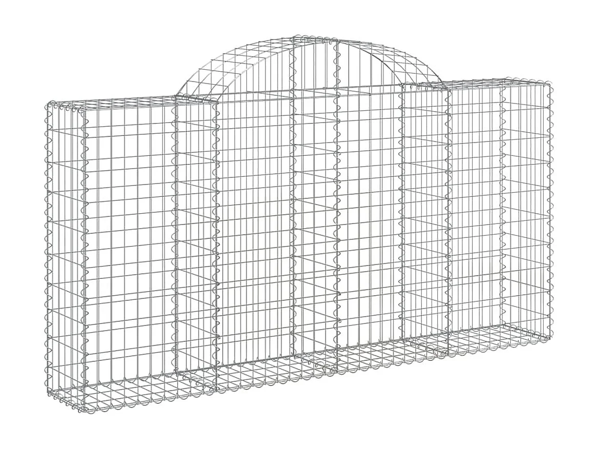 Paniers à gabions arqués 10 pcs 200x30x100-120 Fer galvanisé