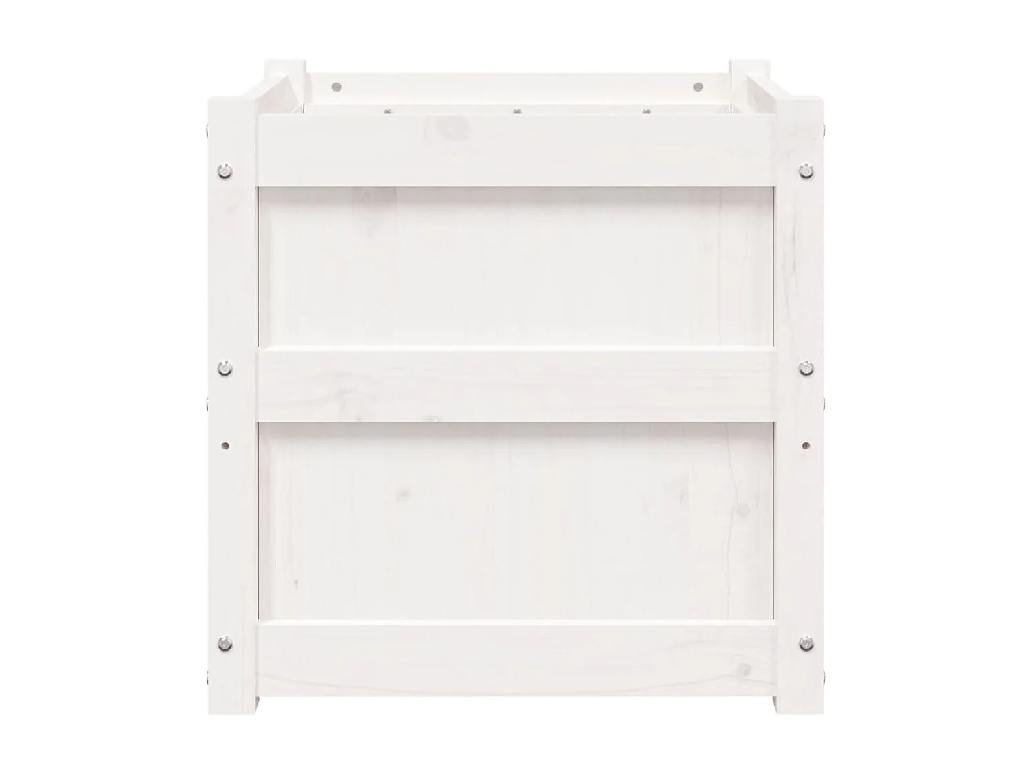 Jardinières 2 pcs blanc bois de pin massif