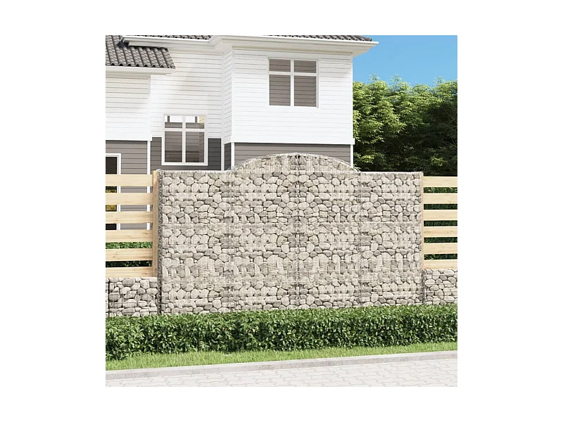 Panier de gabions arqué 300x30x180-200 Fer galvanisé