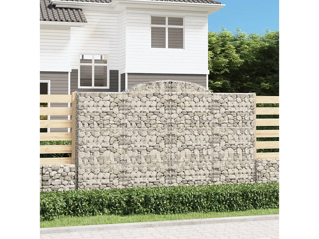 Panier de gabions arqué 300x30x180-200 Fer galvanisé
