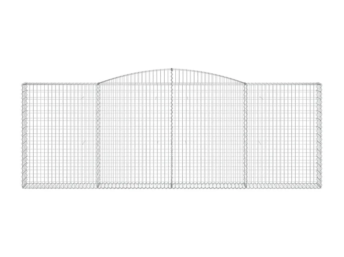 Paniers à gabions arqués 4 pcs 400x30x140-160 Fer galvanisé