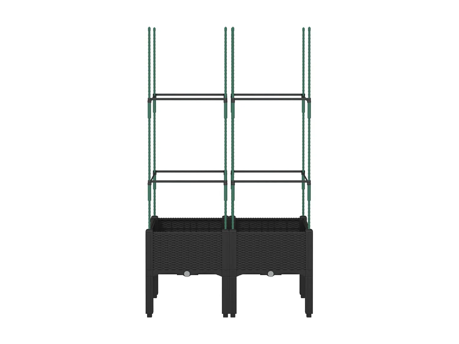 Jardinière avec treillis noir 80x40x142,5 PP