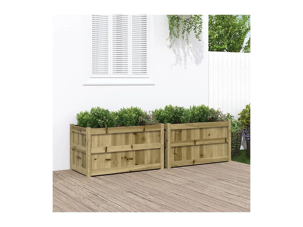 Jardinières 2 pcs bois de pin imprégné