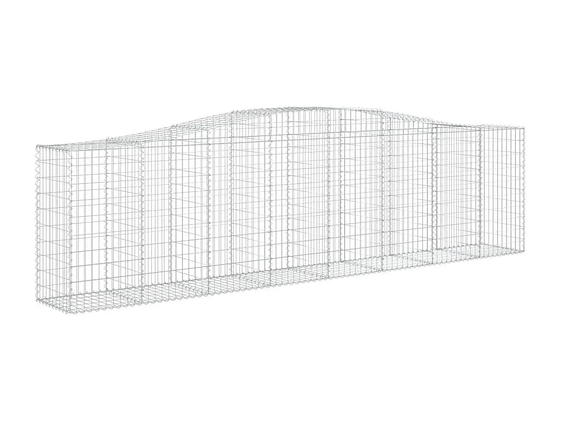 Paniers à gabions arqués 2 pcs 400x50x100-120 Fer galvanisé