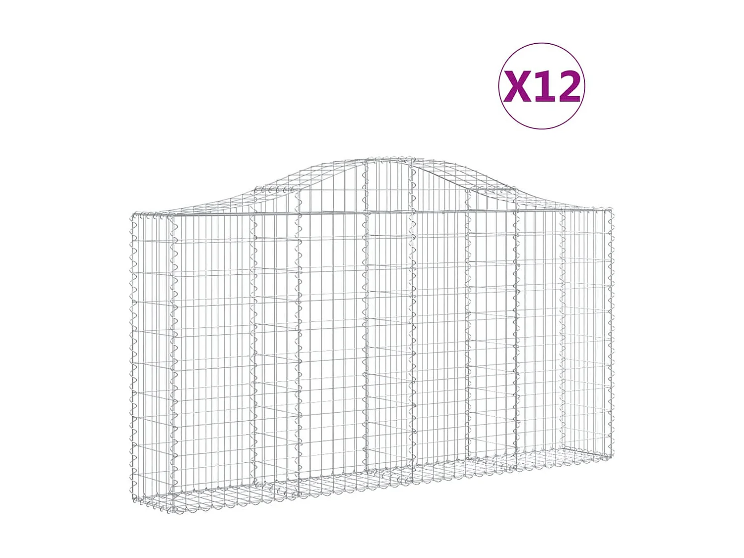 Paniers à gabions arqués 12 pcs 200x30x100-120 Fer galvanisé