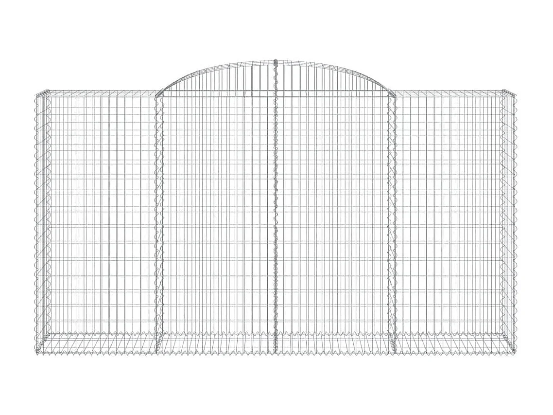 Paniers à gabions arqués 9 pcs 300x50x160-180 fer galvanisé