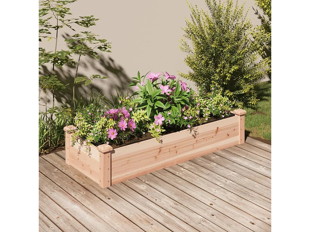 Lit surélevé de jardin doublure 120x45x25 bois massif sapin