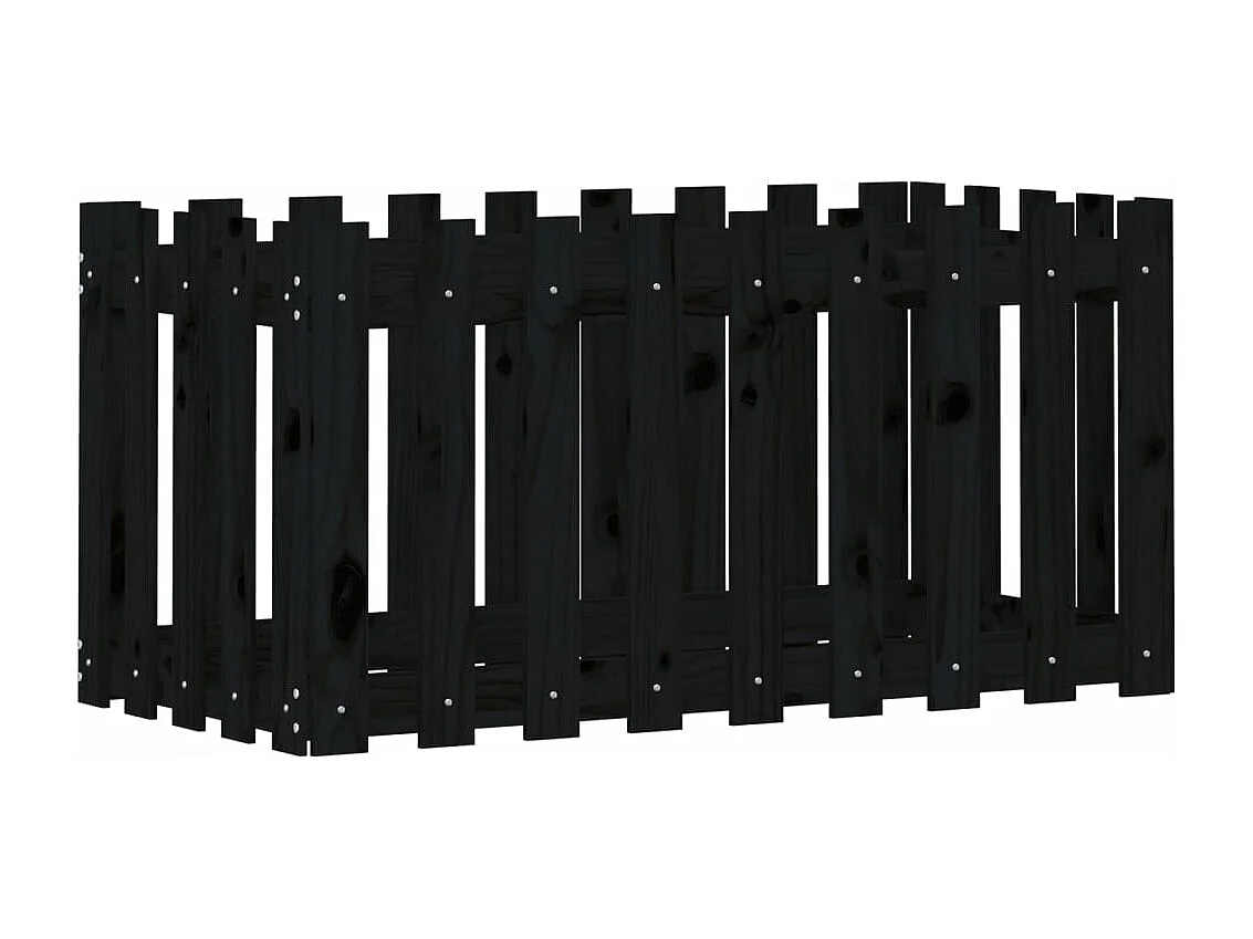 Lit surélevé de jardin design de clôture 100x50x50 pin massif