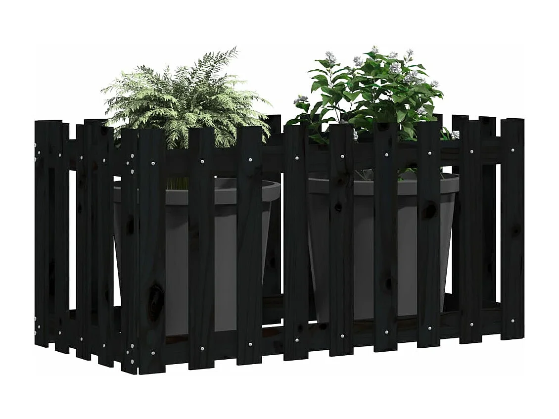 Lit surélevé de jardin design de clôture 100x50x50 pin massif