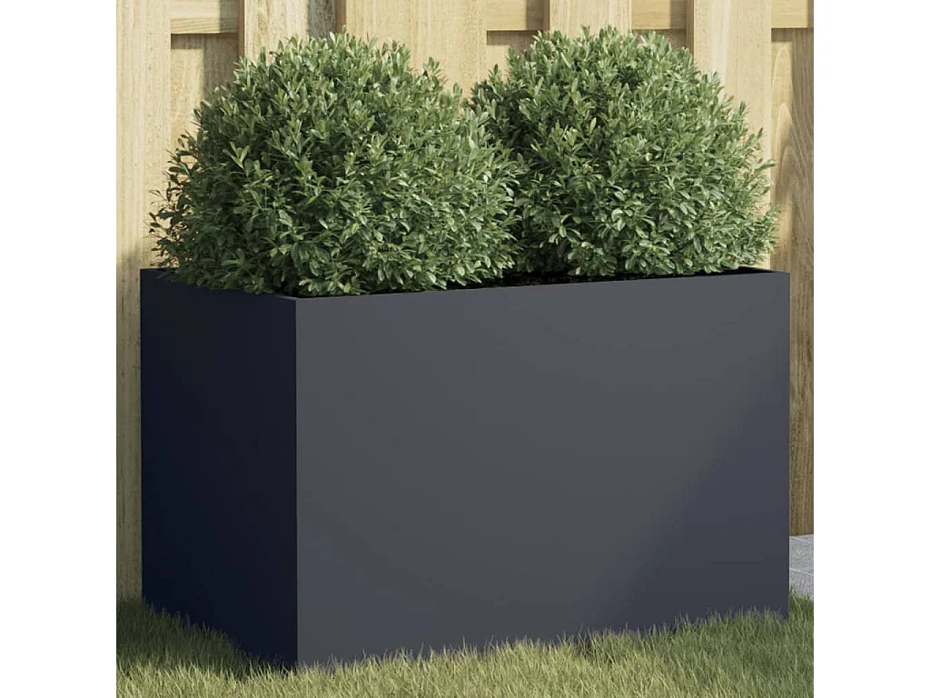 Jardinière anthracite 62x40x39 acier laminé à froid
