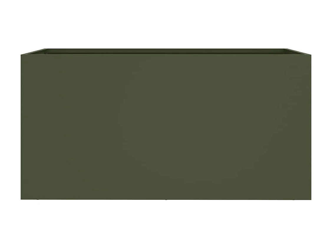 Jardinière vert olive 62x30x29 acier laminé à froid