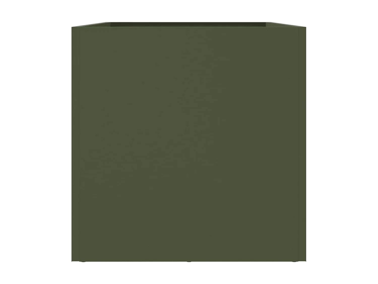 Jardinière vert olive 62x30x29 acier laminé à froid
