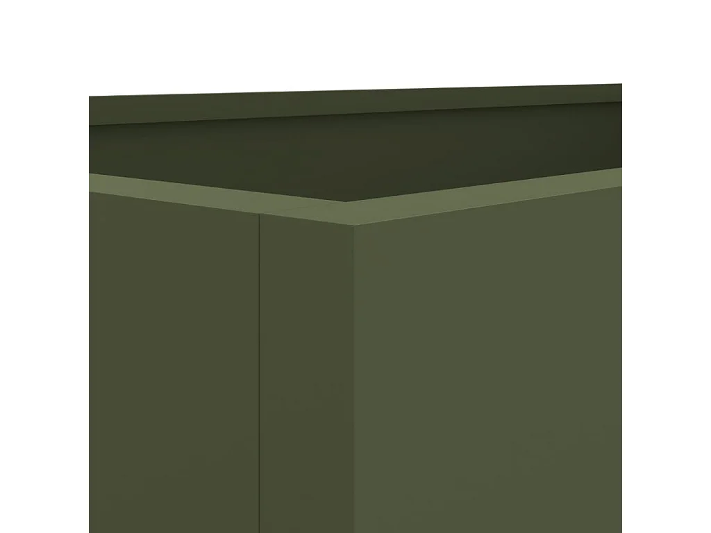 Jardinière vert olive 62x30x29 acier laminé à froid