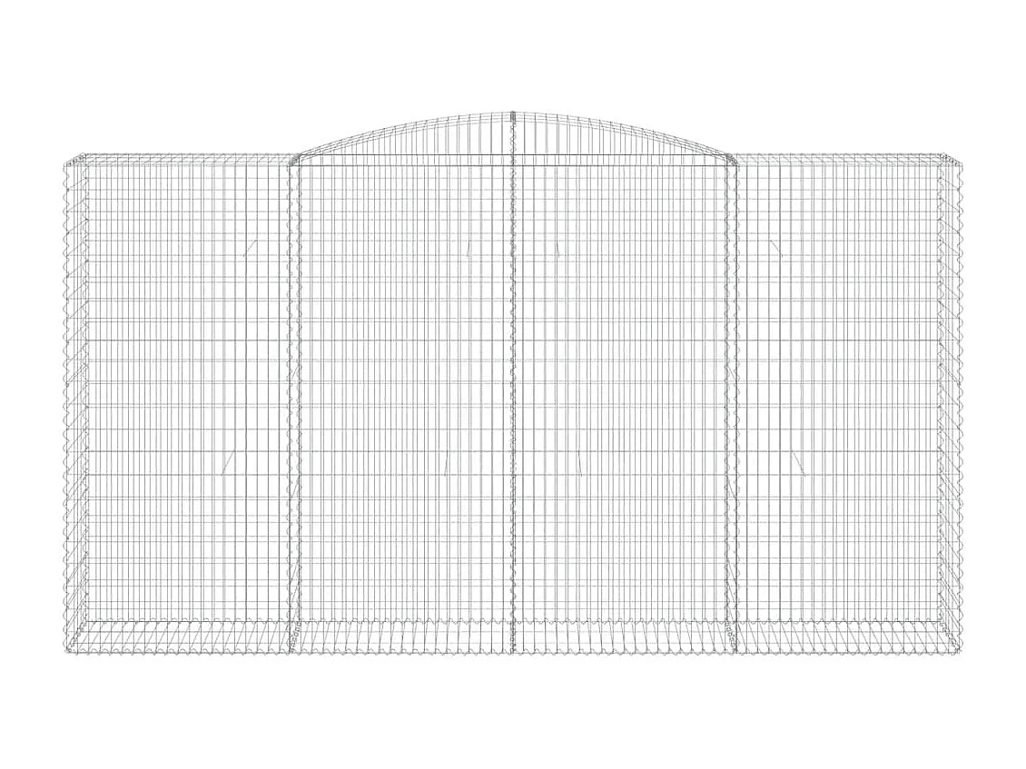 Panier de gabions arqué 400x50x220-240 Fer galvanisé