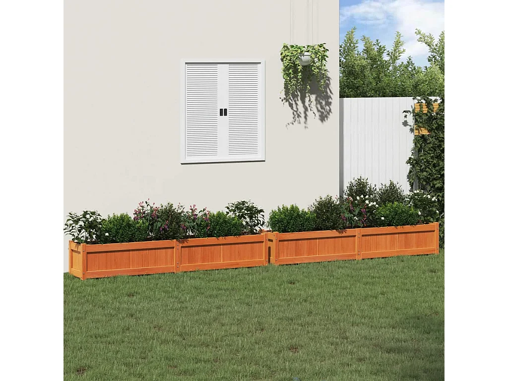 Jardinières 2 pcs marron bois de pin massif