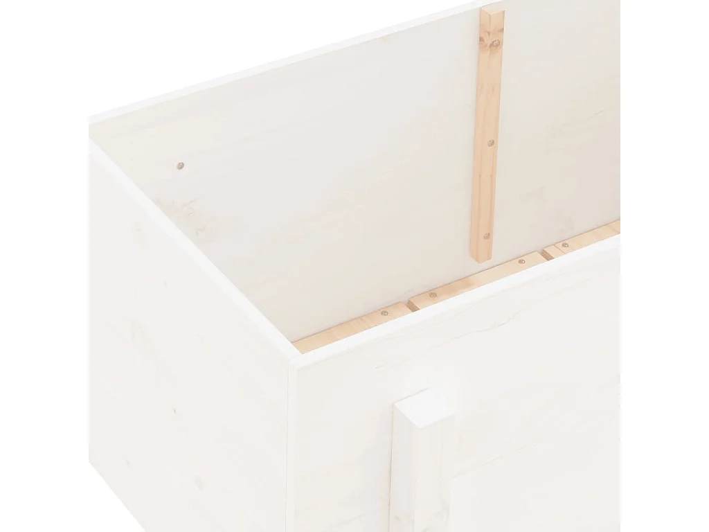 Lit surélevé de jardin blanc 101x50x57 bois de pin massif