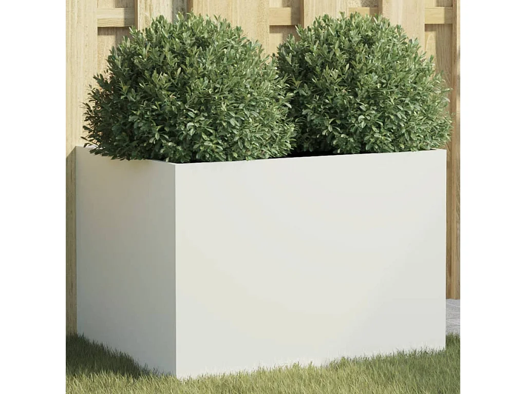 Jardinière blanc 62x47x46 acier laminé à froid