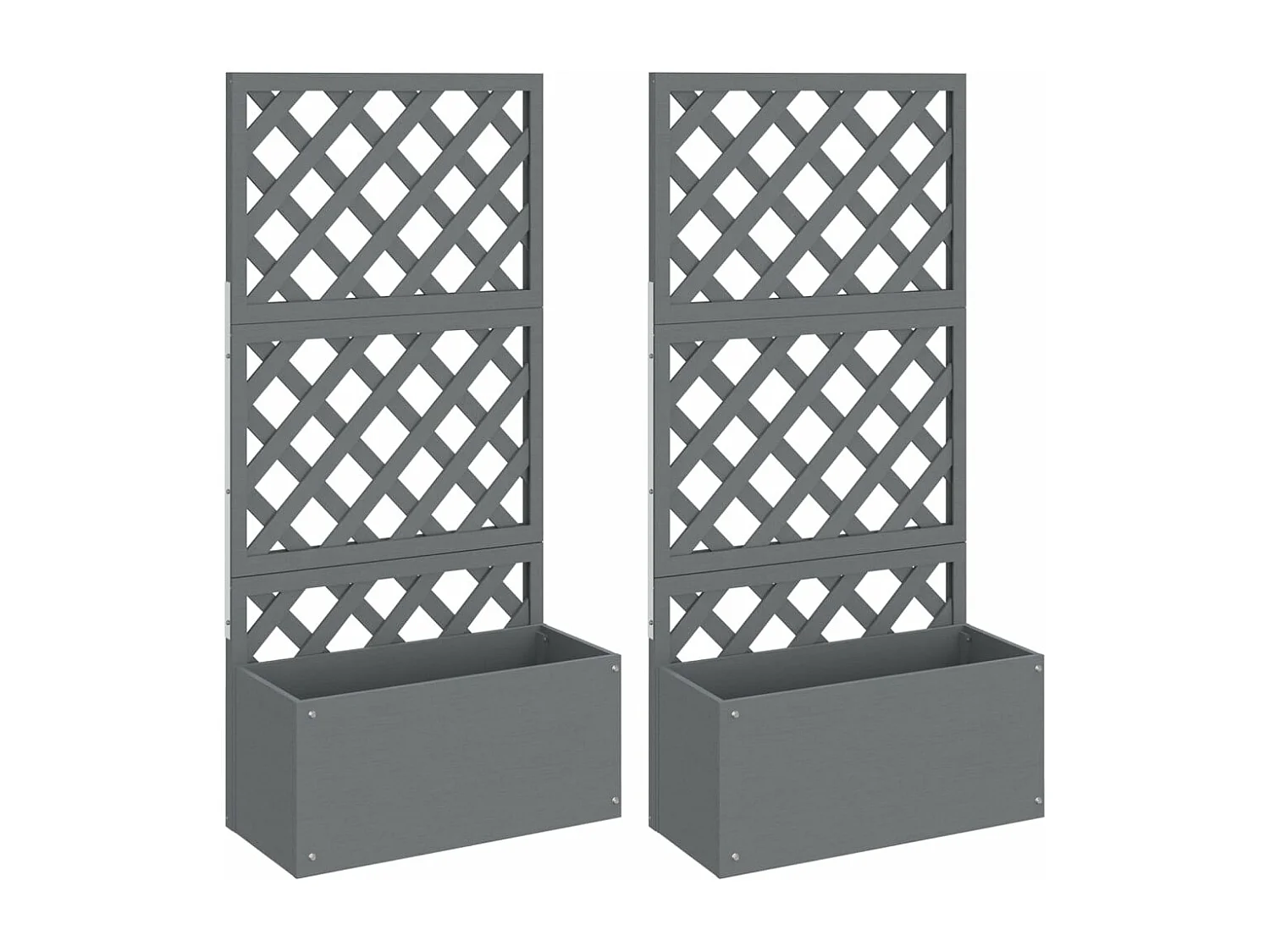 Jardinières en treillis 2 pcs Gris 65x33x135 WPC